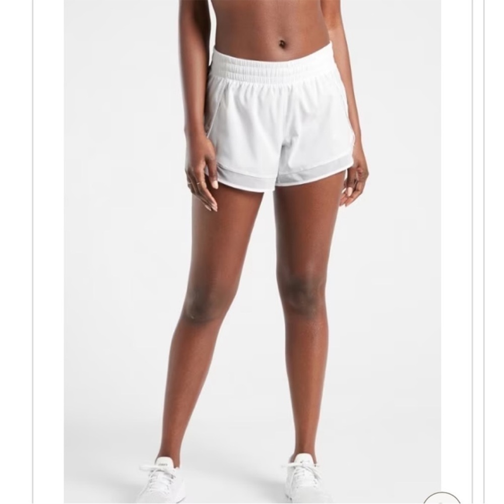 Athleta Mesh Racer Run 4" Shorts - Picture 1 of 6
